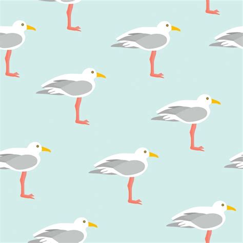 Premium Vector | Seamless pattern with seagulls.