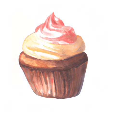 Cupcake Watercolor Painting · Creative Fabrica