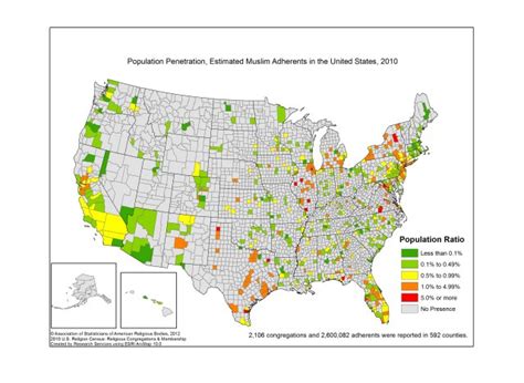 MuskegonPundit: Most And Least Muslim States In America