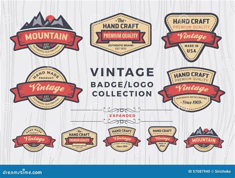 Set of Vintage Badge/logo Design, Retro Badge Design for Logo Stock Vector - Illustration of ...