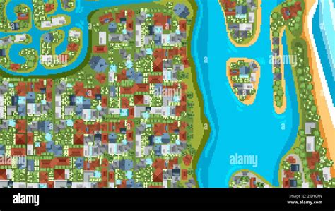 Aerial view of beach town illustration Stock Vector Image & Art - Alamy