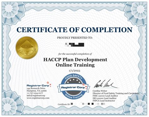 HACCP Certification Training Online - Registrar Corp Online Training