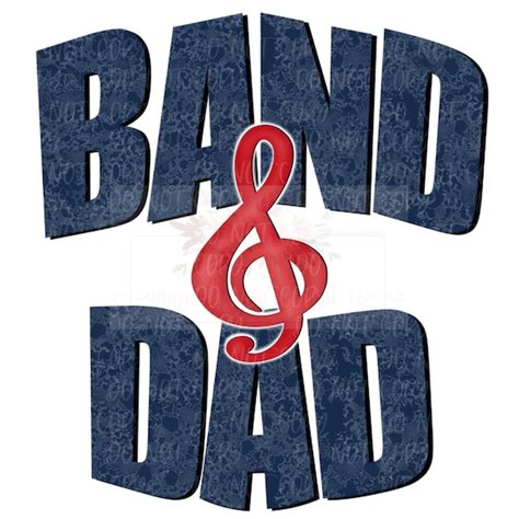 Band Dad Digital Design Navy & Red Band Hand Drawn PNG - Etsy