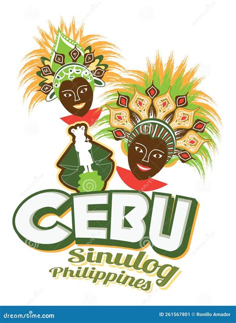 Philippine Cebu Festival Sinulog Celebration Fiesta Vector Illustration | CartoonDealer.com ...