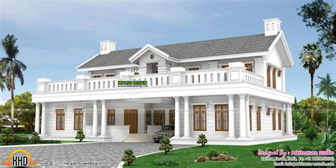 Colonial Type Flat Roof House Architecture - Kerala Home Design And 397 | Kerala house design ...