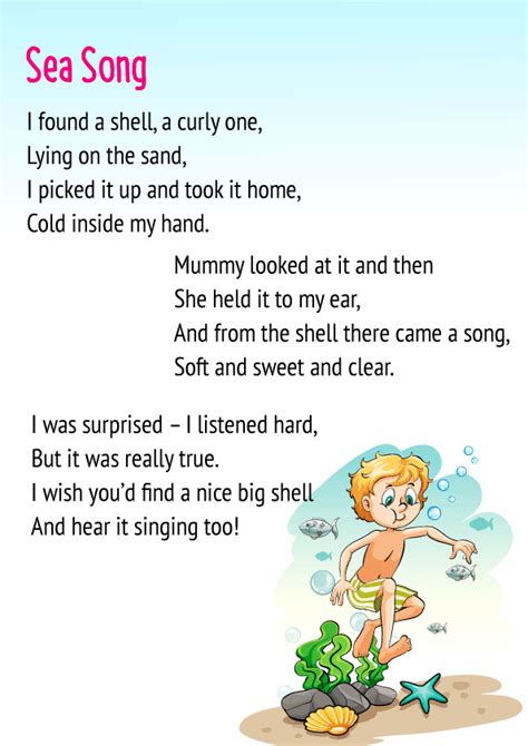 CBSE Sea Song Poem for Class 3 with Summary - Download PDF Here