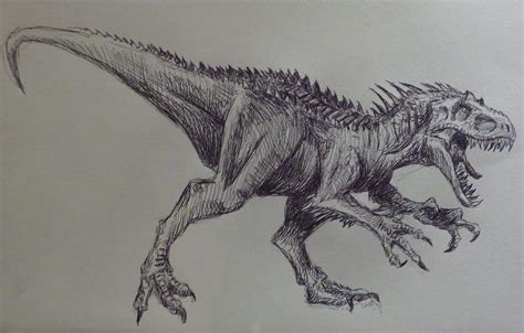 Jurassic World Indominus Rex Drawing at PaintingValley.com | Explore ...