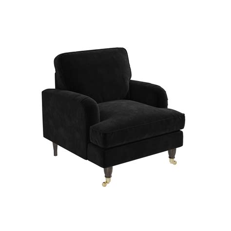 Black Velvet Armchair - Payton - Furniture123