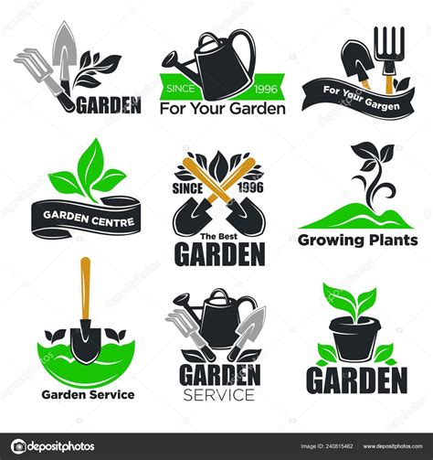 Gardening Service Garden Plants Logo Templates Stock Vector Image by ©Sonulkaster #240815462