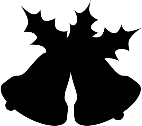 Christmas Bells and Holly Silhouette | Free vector silhouettes