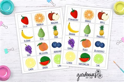 Printable Fruit Matching Game, Fruit Memory, Learning English Material, Teaching Spanish ...