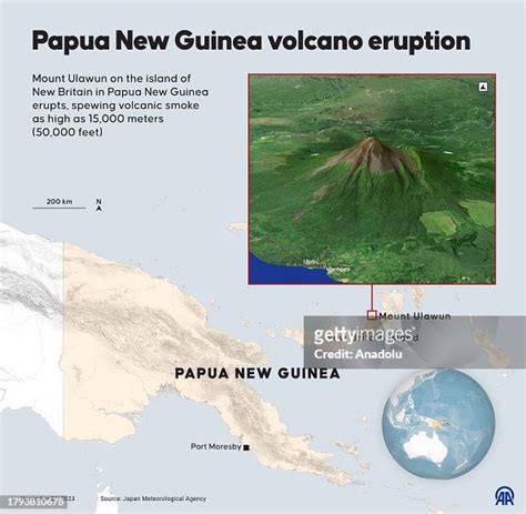 An infographic titled "Papua New Guinea volcano eruption" created in ...