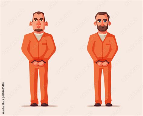 Prisoners in prison. Character design. Cartoon illustration Stock Vector | Adobe Stock