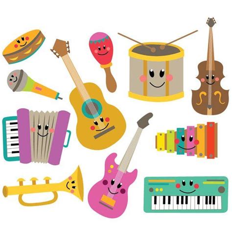 Musical Instruments - Clipart & Vector Set - Instant Download ...