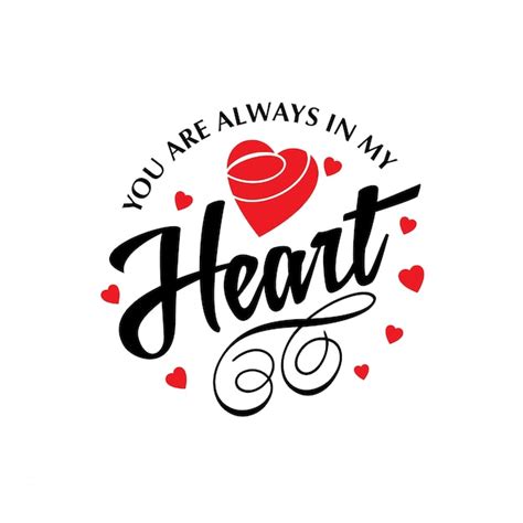 You are always in my heart typographic | Free Vector