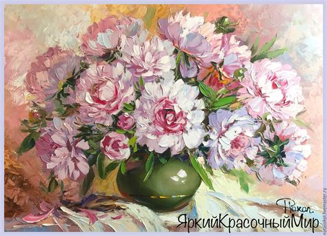 Delicate pink Peonies in a vase – купить на Ярмарке Мастеров – D7319COM | Pictures, Ryazan