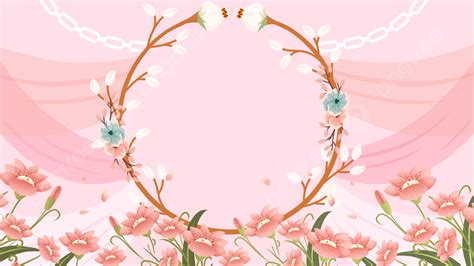 Pink Romantic Wedding Flower Border Background Design, Pink, Romantic ...