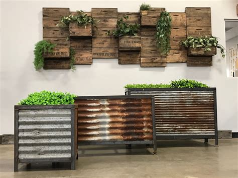 Reclaimed Planter Boxes | Vintage Garden | Corrugated Metal Barn Roofing