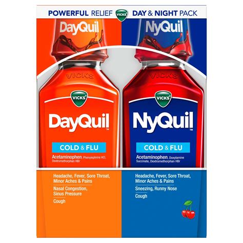 Vicks DayQuil NyQuil Cold & Flu Multi-Symptom Relief Liquid Combo Pack - Shop Cough, Cold & Flu ...