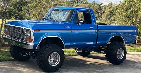 Blue 1979 Ford F-150 4x4 On Super Swampers - Video | Ford Daily Trucks