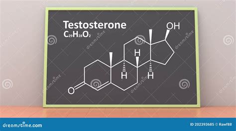 Testosterone Structural Chemical Formula, Drawing on Board. 3d Illustration Stock Illustration ...