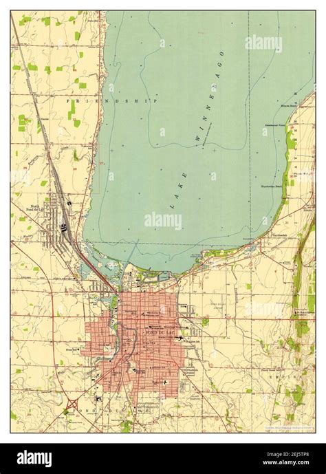 Fond Du Lac, Wisconsin, map 1955, 1:24000, United States of America by Timeless Maps, data U.S ...