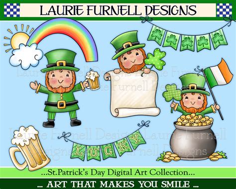 St. Patrick's Day Clip Art Leprechaun Clip Art - Etsy