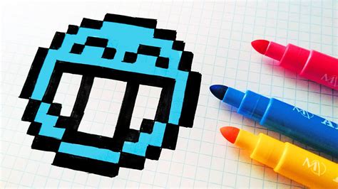 Handmade Pixel Art - How To Draw a Blue Emoji #pixelart