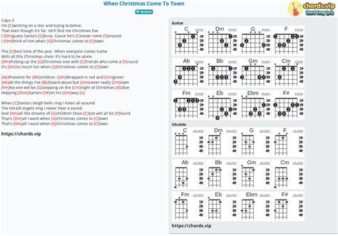 Chord: When Christmas Come To Town - tab, song lyric, sheet, guitar, ukulele | chords.vip