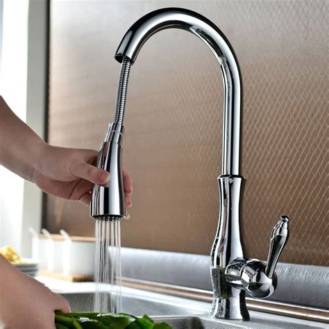 Luxury High Quality chrome Pull Out Sprayer Kitchen Bar Sink Faucet Hand Held Sprayer Mixer ...