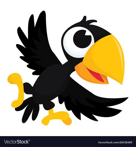 Cute cartoon crow Royalty Free Vector Image - VectorStock