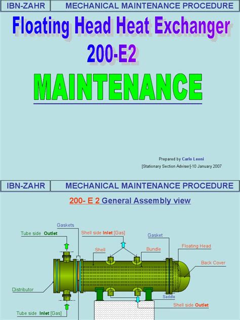 200 E 2 Floating Head Heat Exchanger Maintenance | Leak | Heat Exchanger