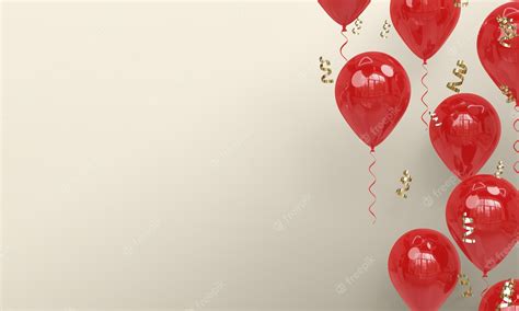 Premium Photo | Light Background with Realistic Red Balloons ...