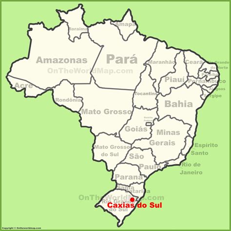 Caxias do Sul location on the Brazil map - Ontheworldmap.com