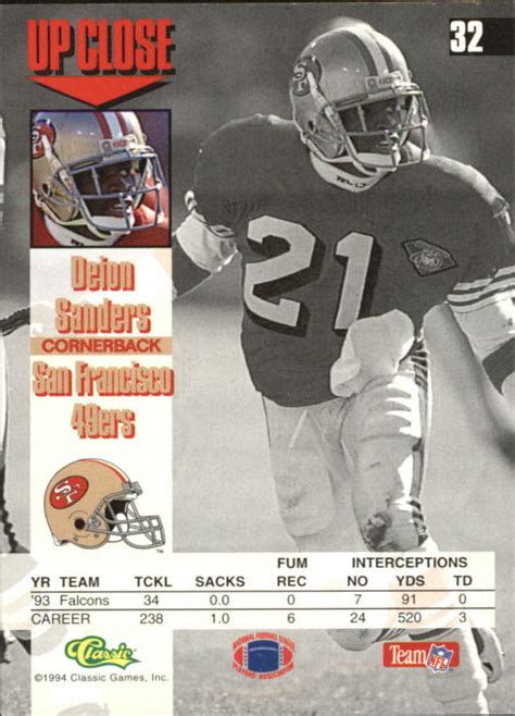 1994 Images #32 Deion Sanders - NM-MT - Card Gallery | Beckett Marketplace