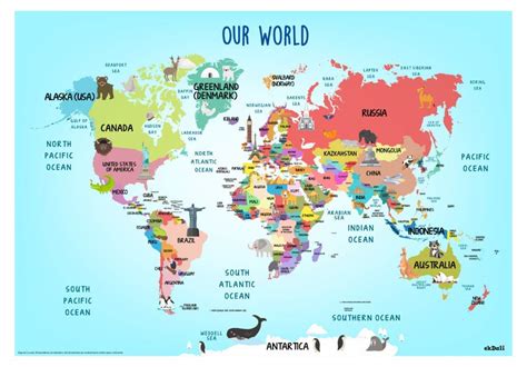 World Map Country Names – Map Vector