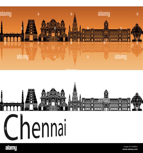 Chennai city skyline black white hi-res stock photography and images ...