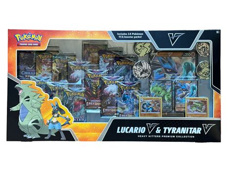 Pokemon Heavy Hitters Collector's Box TCG Lucario V & Tyranitar V - 14 ...