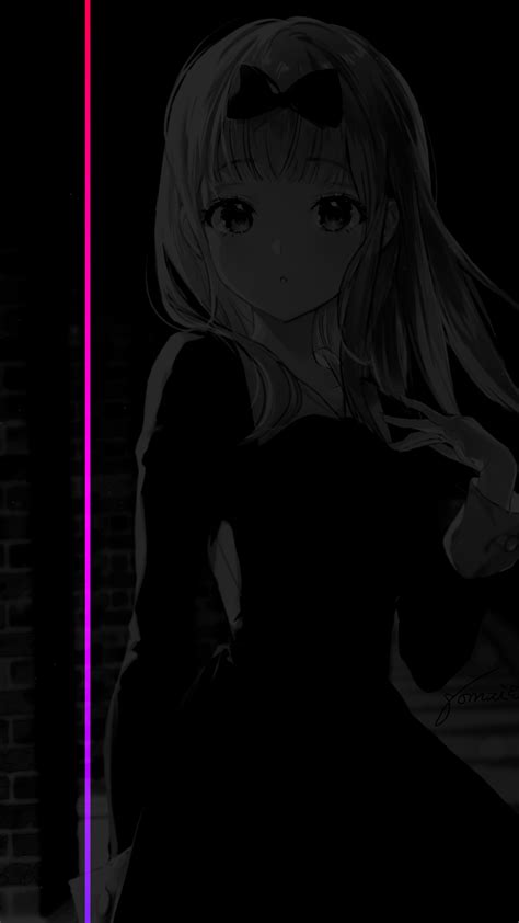 anime girls, dark, minimalism, gradient, monochrome HD Phone Wallpaper | Rare Gallery