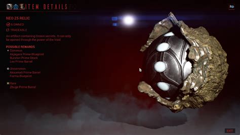 Relics more info - Art, Animation, & UI - Warframe Forums