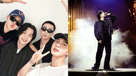 BTS’ Hyung Line Pose For Selfie As Jin, J-Hope, RM Come To Suga’s Final Concert. SEE, Korean ...