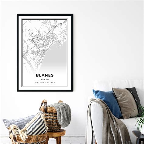 Map of Blanes Map of Spain Blanes Map Print Blanes | Etsy