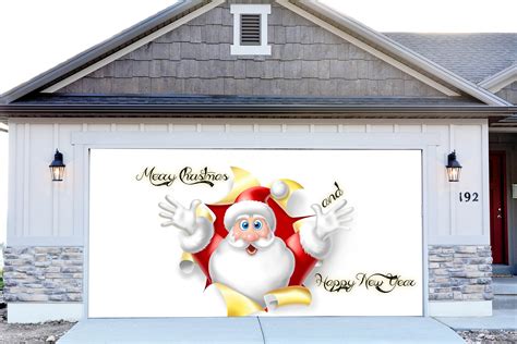 Amazon.com - Christmas Santa Claus Garage Door Covers 3d Banners Outside House Decorations ...