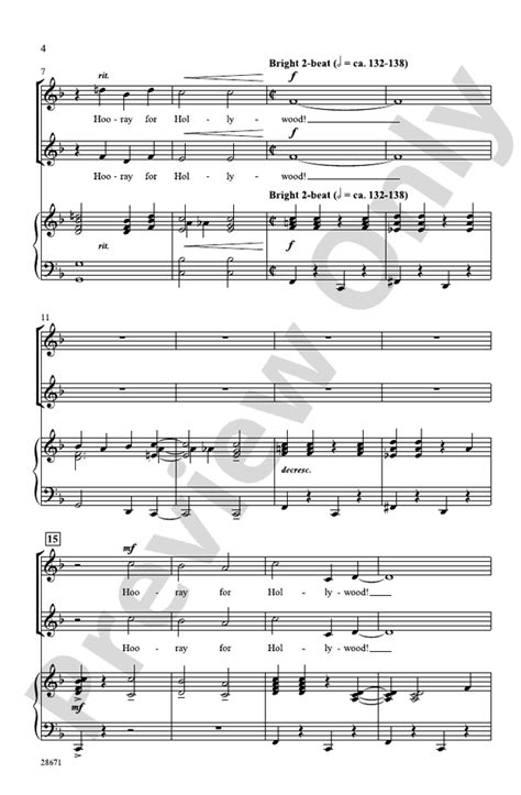 Hooray for Hollywood: 2-Part Choral Octavo: Richard A. Whiting ...