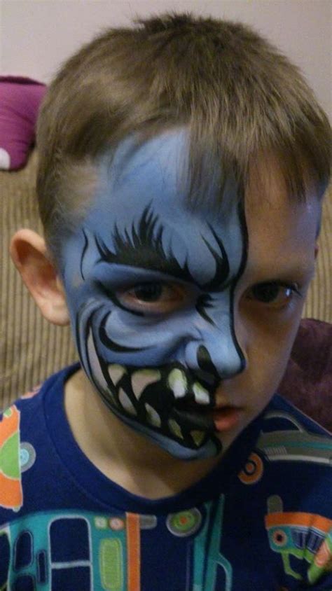 Monster face painting | Monster face painting, Face painting halloween ...