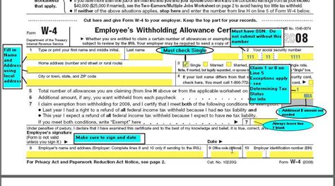 An example of a W-4 form, and about how to fill out various important sections | Best tax ...