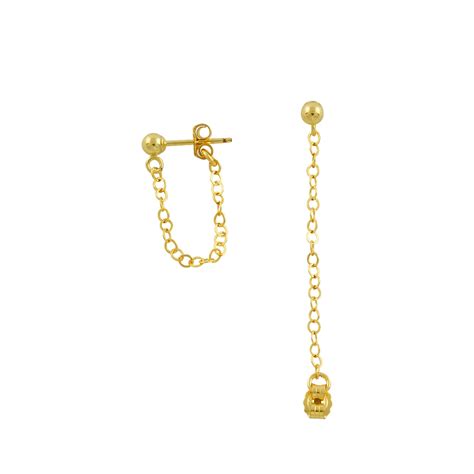 Chain-loop Studs Earrings | 14K Gold Filled | Dainty Delicate Trendy