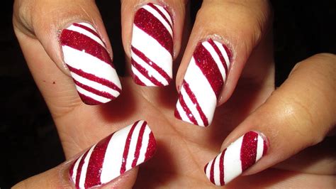 Candy Cane Nail Art Tutorial | Candy cane nails, Christmas nail designs, Holiday nails easy