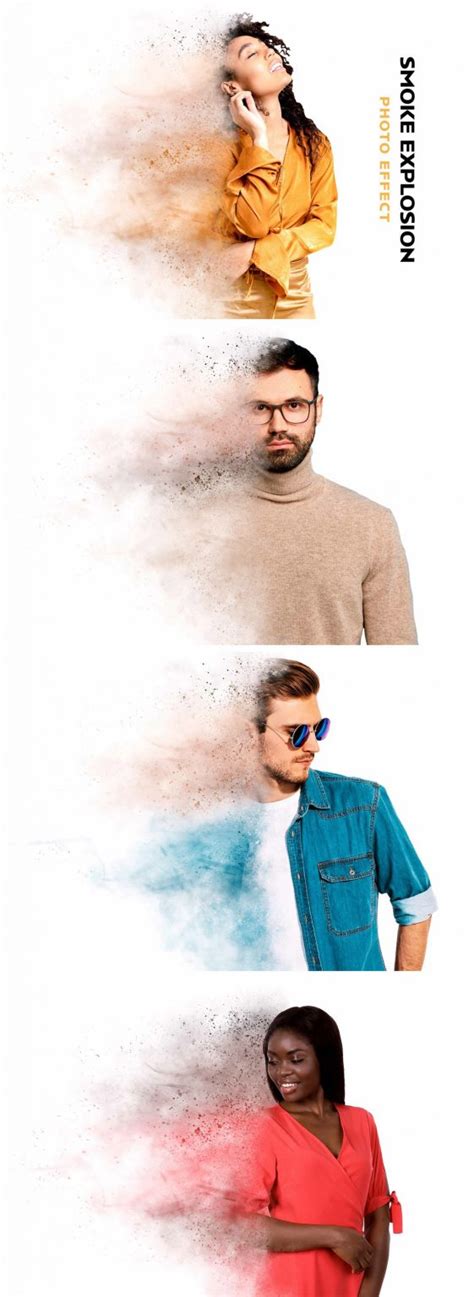 Smoke Explosion Photo Effect Mockup for Adobe Photoshop