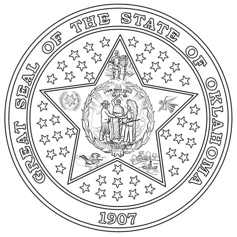 Oklahoma State Seal coloring page - Download, Print or Color Online for ...